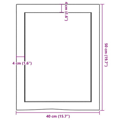 Wandschap 40x50x(2-4) cm onbehandeld massief eikenhout