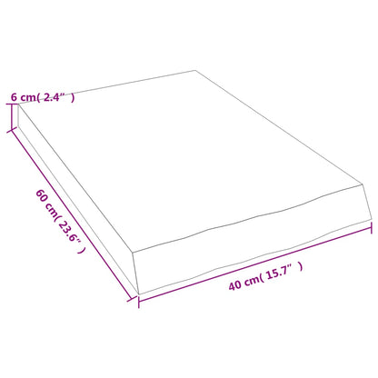 Wandschap 40x60x(2-6) cm onbehandeld massief eikenhout