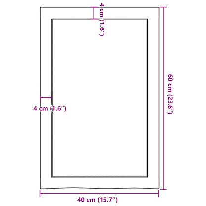 Wandschap 40x60x(2-6) cm onbehandeld massief eikenhout