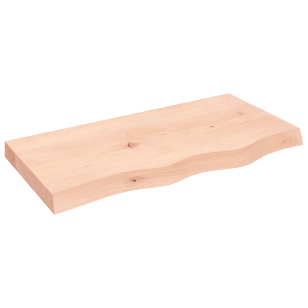 Wandschap 80x40x(2-6) cm onbehandeld massief eikenhout