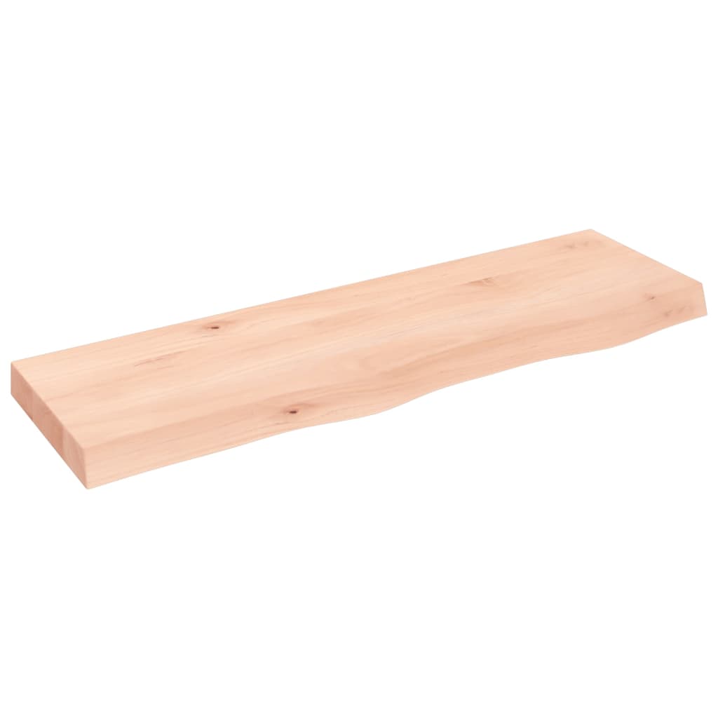 Wandschap 100x30x(2-6) cm onbehandeld massief eikenhout