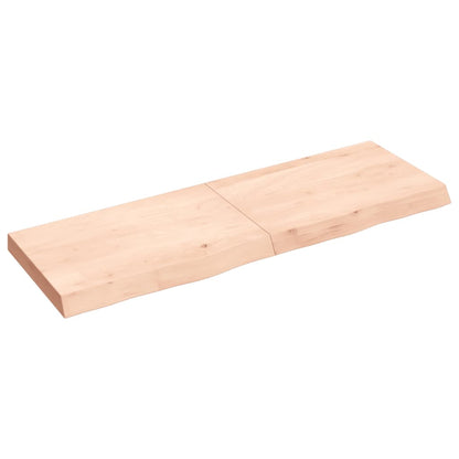 Wandschap 120x40x(2-6) cm onbehandeld massief eikenhout