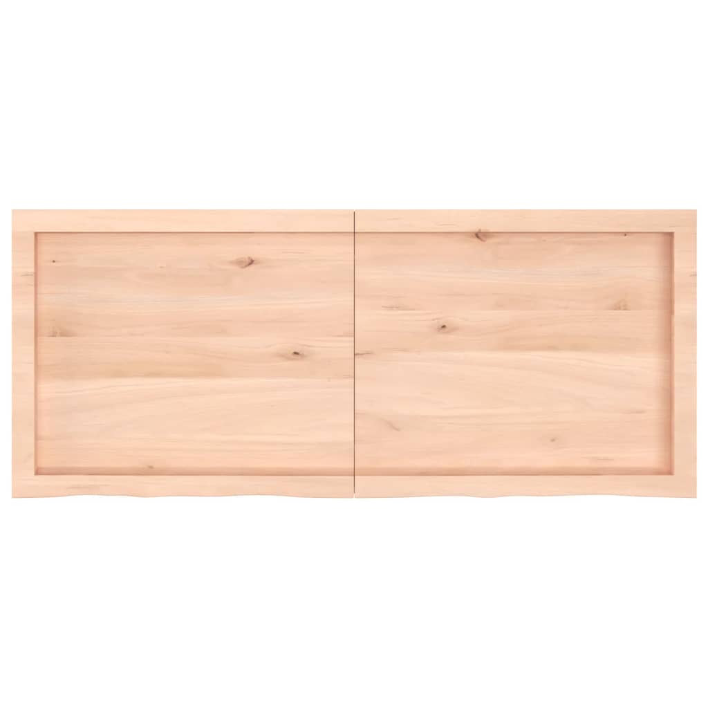 Wandschap 120x50x(2-4) cm onbehandeld massief eikenhout