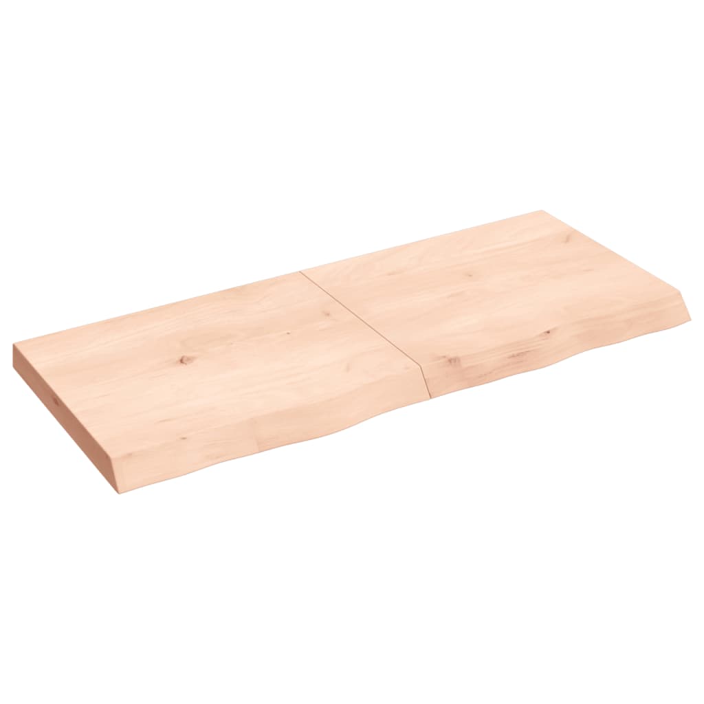 Wandschap 120x50x(2-6) cm onbehandeld massief eikenhout