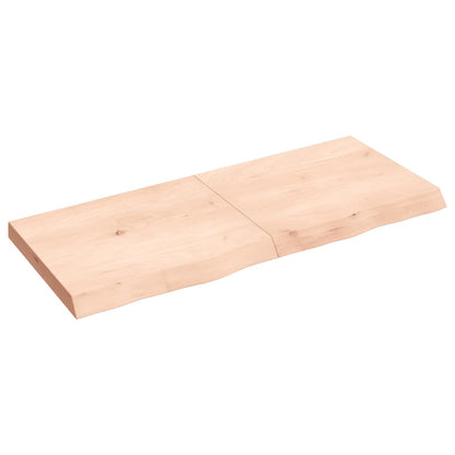 Wandschap 120x50x(2-6) cm onbehandeld massief eikenhout