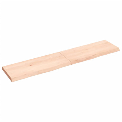 Wandschap 140x30x(2-4) cm onbehandeld massief eikenhout