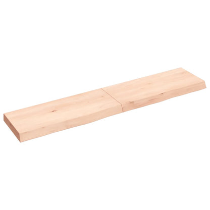 Wandschap 140x30x(2-6) cm onbehandeld massief eikenhout