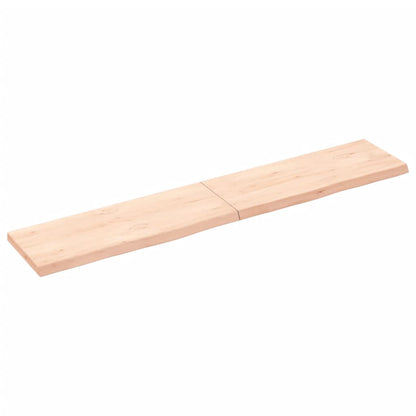 Wandschap 160x30x(2-4) cm onbehandeld massief eikenhout