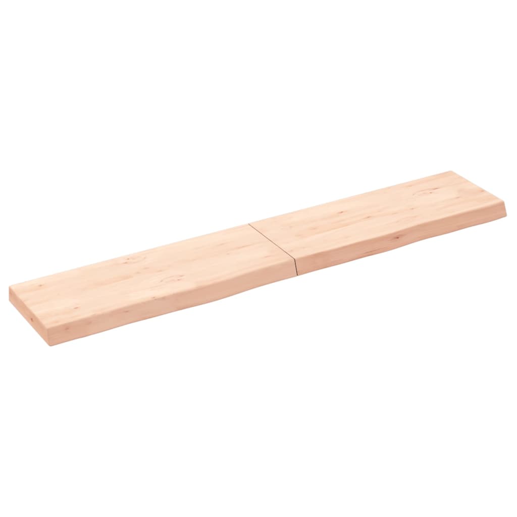 Wandschap 160x30x(2-6) cm onbehandeld massief eikenhout