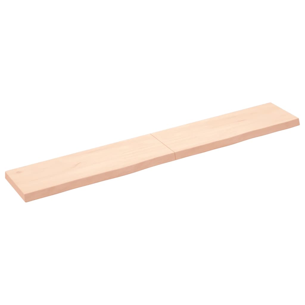 Wandschap 180x30x(2-6) cm onbehandeld massief eikenhout