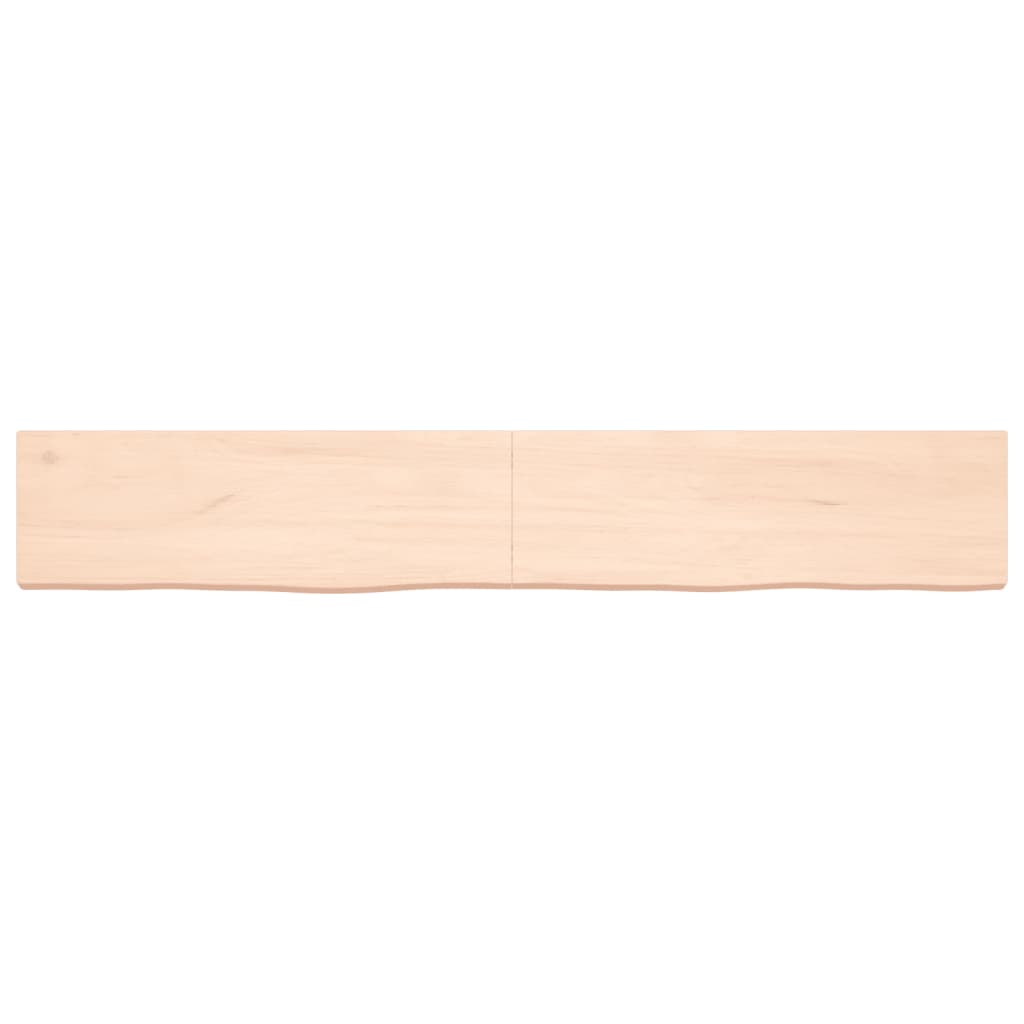 Wandschap 180x30x(2-6) cm onbehandeld massief eikenhout