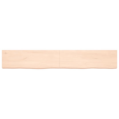 Wandschap 180x30x(2-6) cm onbehandeld massief eikenhout