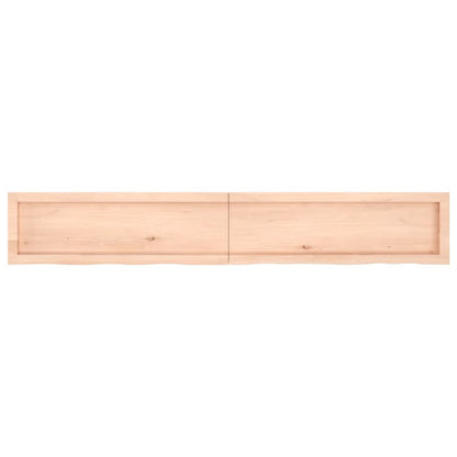 Wandschap 180x30x(2-6) cm onbehandeld massief eikenhout