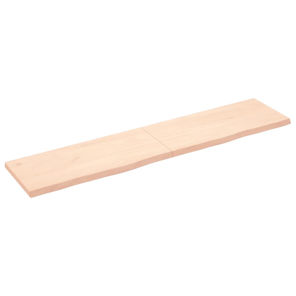 Wandschap 180x40x(2-4) cm onbehandeld massief eikenhout