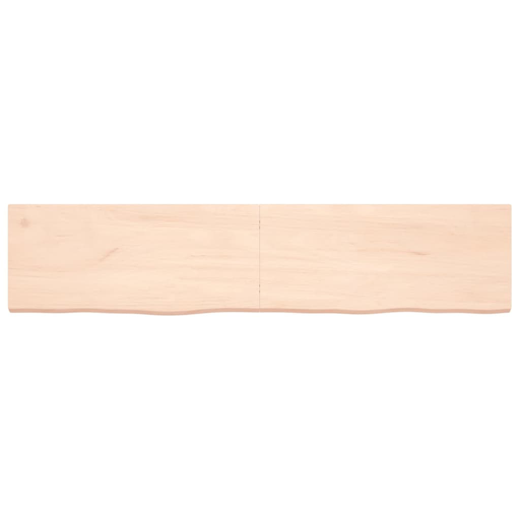 Wandschap 180x40x(2-4) cm onbehandeld massief eikenhout