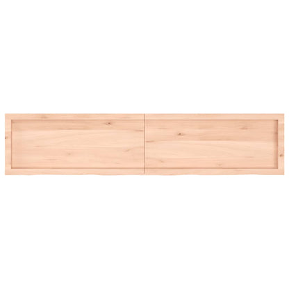 Wandschap 180x40x(2-4) cm onbehandeld massief eikenhout