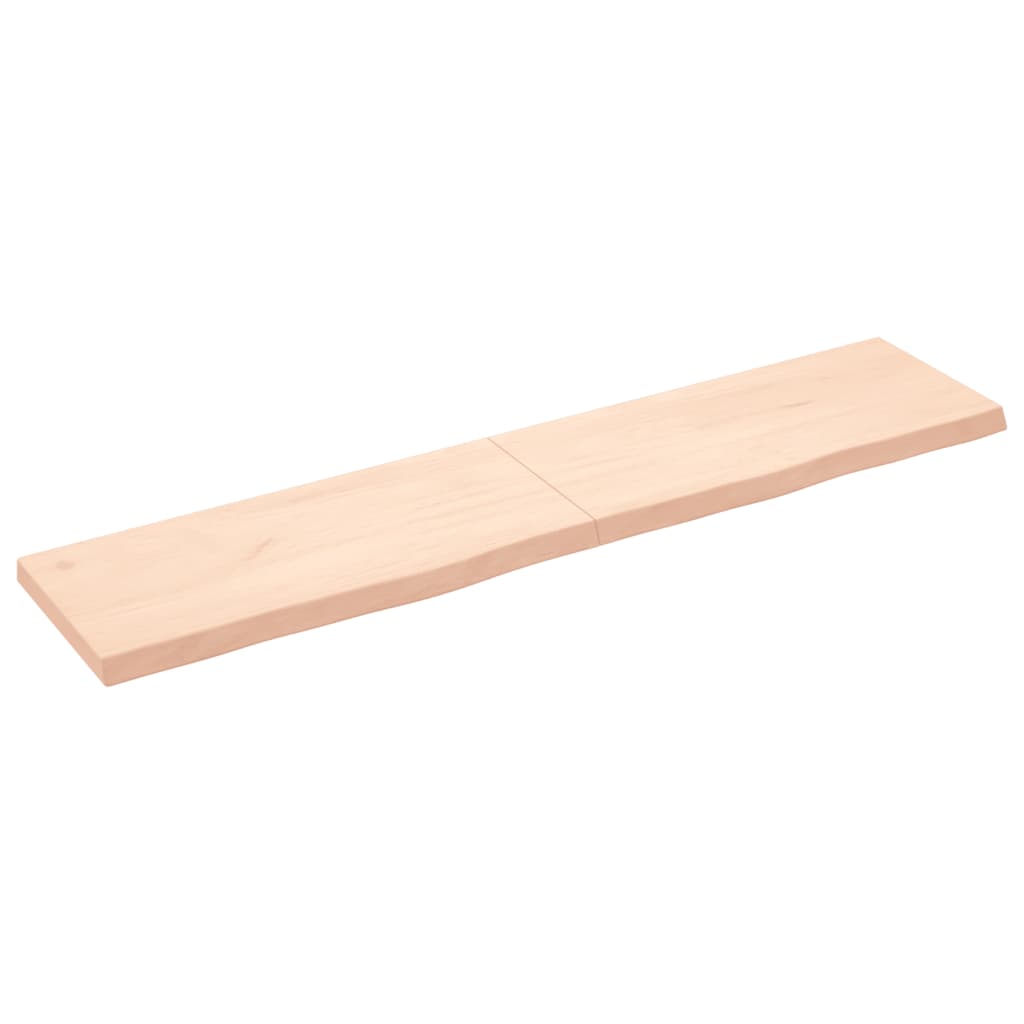 Wandschap 180x40x(2-6) cm onbehandeld massief eikenhout