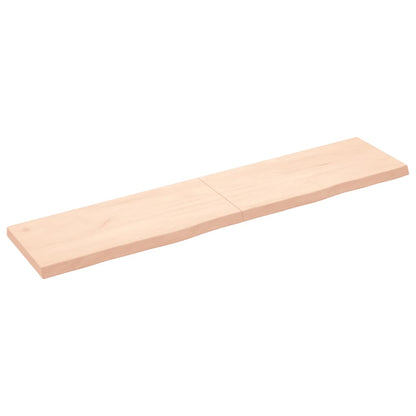 Wandschap 180x40x(2-6) cm onbehandeld massief eikenhout