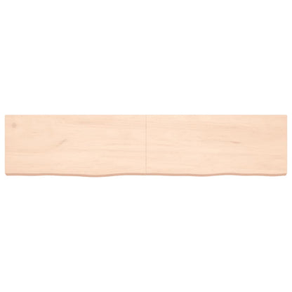 Wandschap 180x40x(2-6) cm onbehandeld massief eikenhout