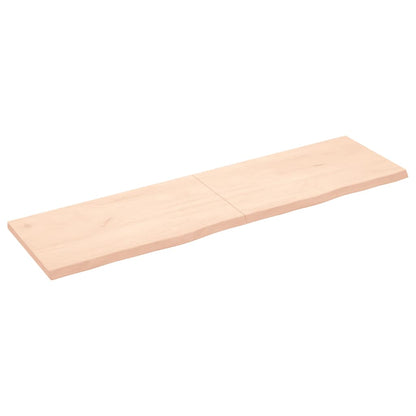 Wandschap 180x50x(2-4) cm onbehandeld massief eikenhout