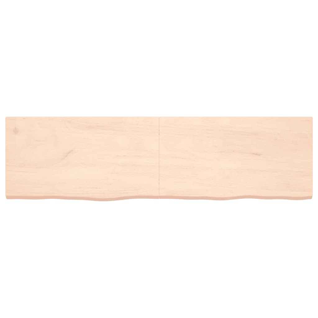 Wandschap 180x50x(2-4) cm onbehandeld massief eikenhout