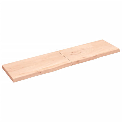 Wandschap 200x50x(2-6) cm onbehandeld massief eikenhout