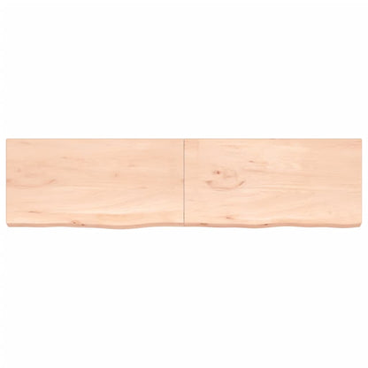 Wandschap 200x50x(2-6) cm onbehandeld massief eikenhout