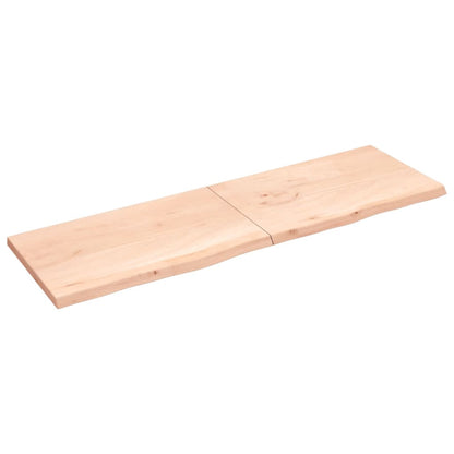 Wandschap 200x60x(2-4) cm onbehandeld massief eikenhout