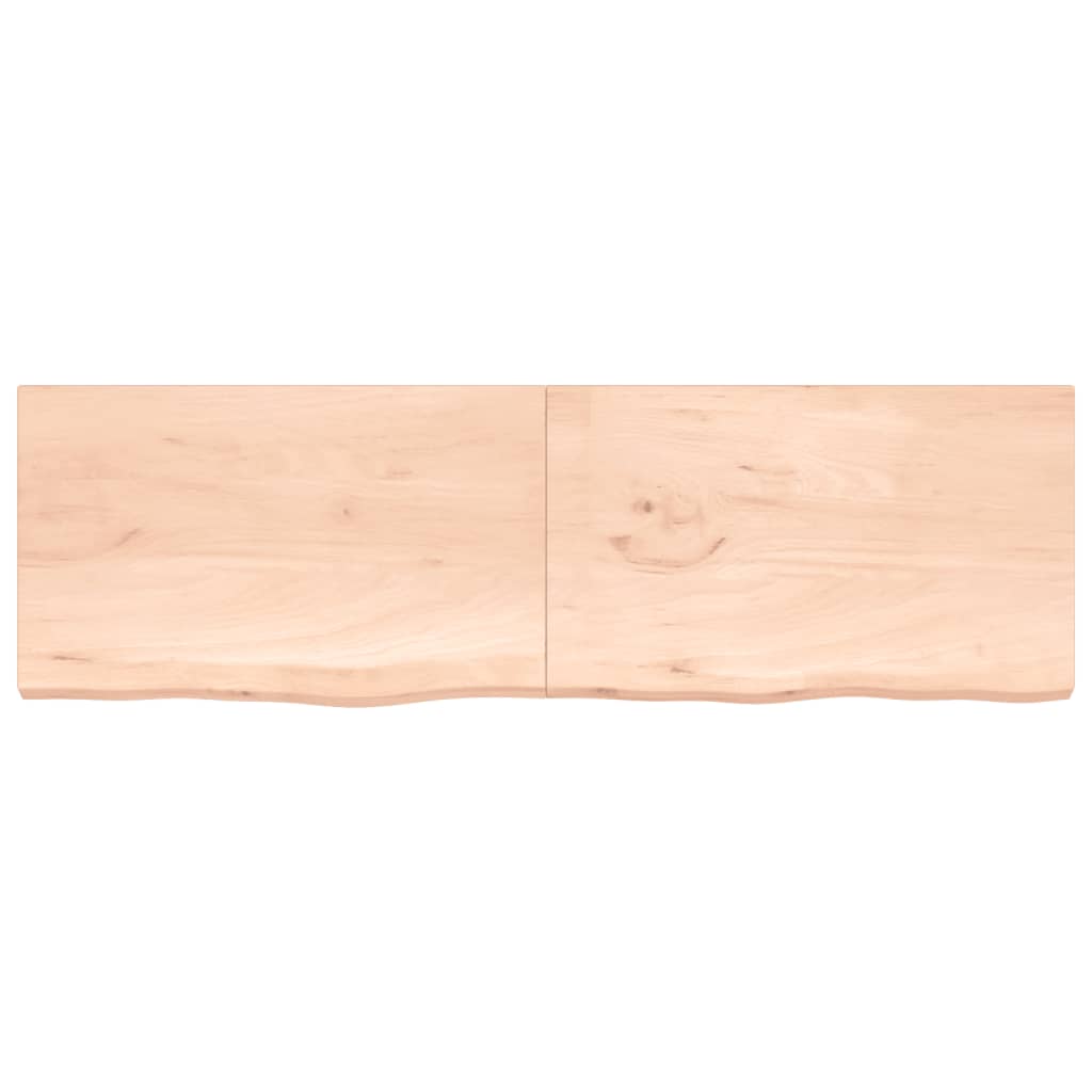 Wandschap 200x60x(2-4) cm onbehandeld massief eikenhout