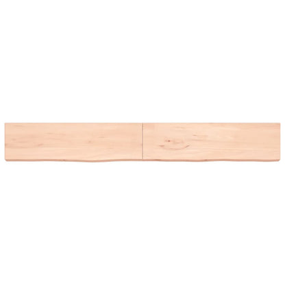 Wandschap 220x30x(2-6) cm onbehandeld massief eikenhout