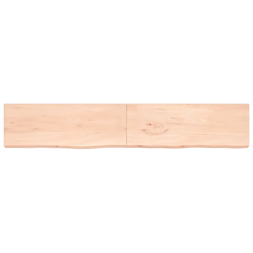 Wandschap 220x40x(2-4) cm onbehandeld massief eikenhout