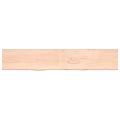 Wandschap 220x40x(2-4) cm onbehandeld massief eikenhout