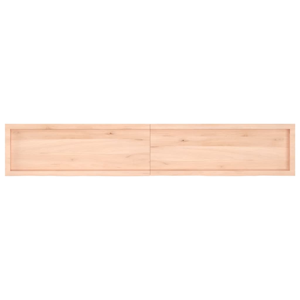 Wandschap 220x40x(2-4) cm onbehandeld massief eikenhout