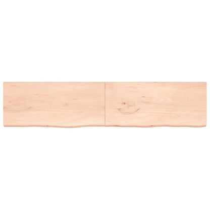 Wandschap 220x50x(2-4) cm onbehandeld massief eikenhout