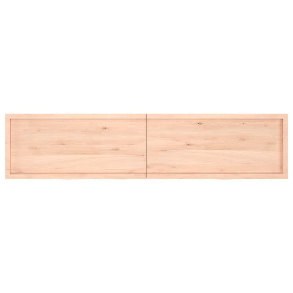 Wandschap 220x50x(2-4) cm onbehandeld massief eikenhout