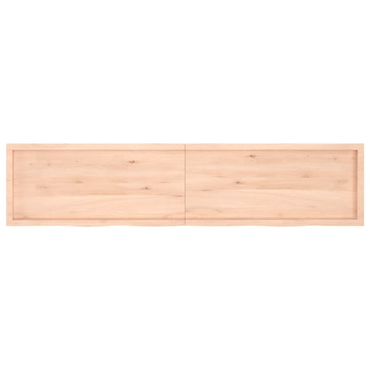 Wandschap 220x50x(2-4) cm onbehandeld massief eikenhout