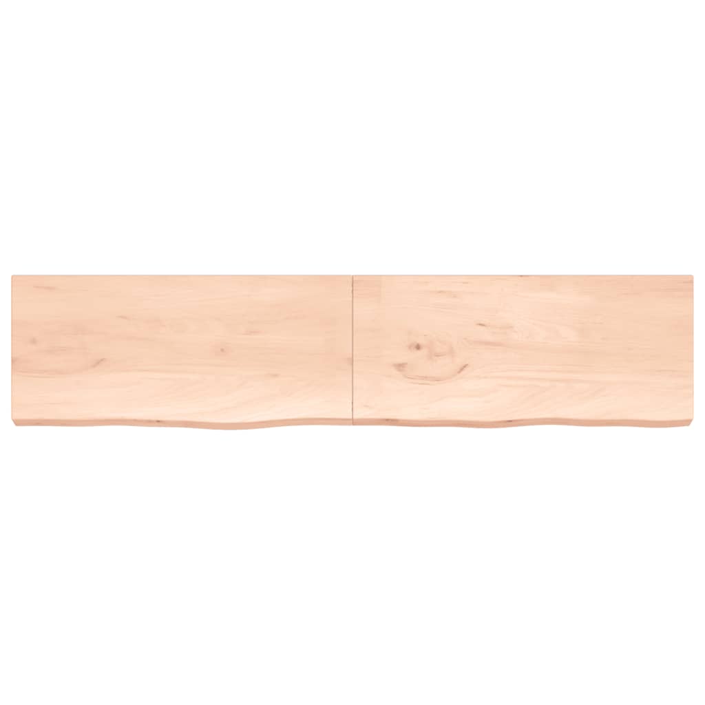 Wandschap 220x50x(2-6) cm onbehandeld massief eikenhout