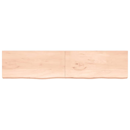 Wandschap 220x50x(2-6) cm onbehandeld massief eikenhout