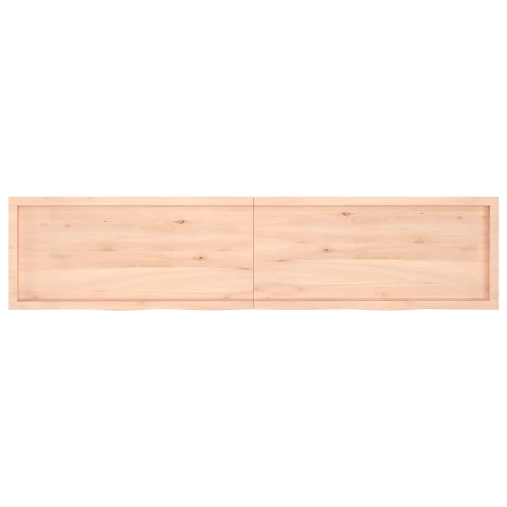 Wandschap 220x50x(2-6) cm onbehandeld massief eikenhout