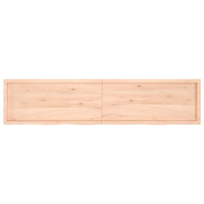 Wandschap 220x50x(2-6) cm onbehandeld massief eikenhout