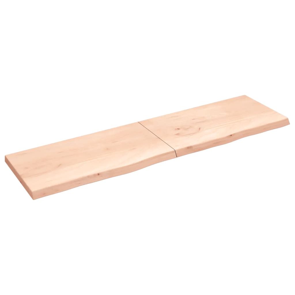 Wandschap 220x60x(2-6) cm onbehandeld massief eikenhout