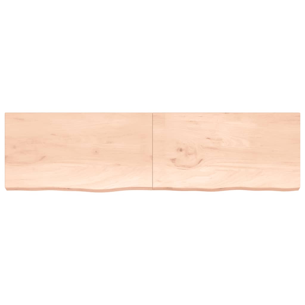 Wandschap 220x60x(2-6) cm onbehandeld massief eikenhout