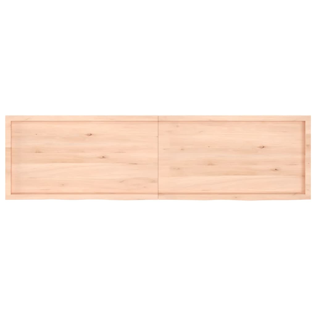 Wandschap 220x60x(2-6) cm onbehandeld massief eikenhout