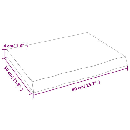 Wandschap 40x30x(2-4) cm behandeld massief eikenhout lichtbruin