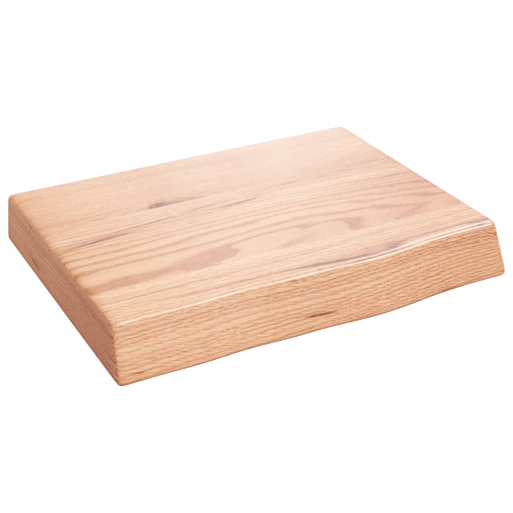 Wandschap 40x30x(2-6) cm behandeld massief eikenhout lichtbruin