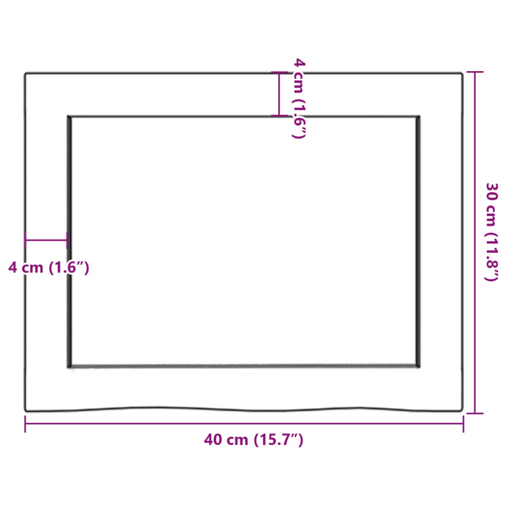 Wandschap 40x30x(2-6) cm behandeld massief eikenhout lichtbruin