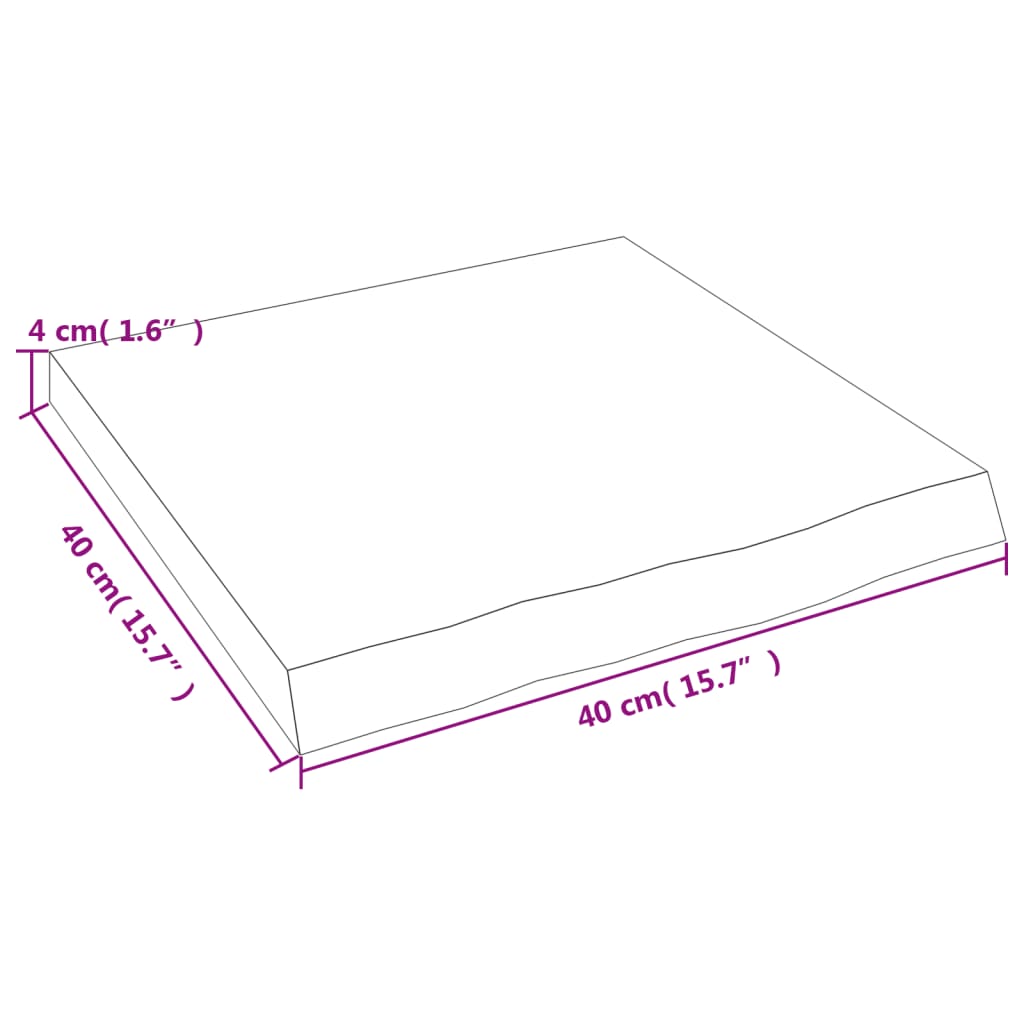 Wandschap 40x40x(2-4) cm behandeld massief eikenhout lichtbruin