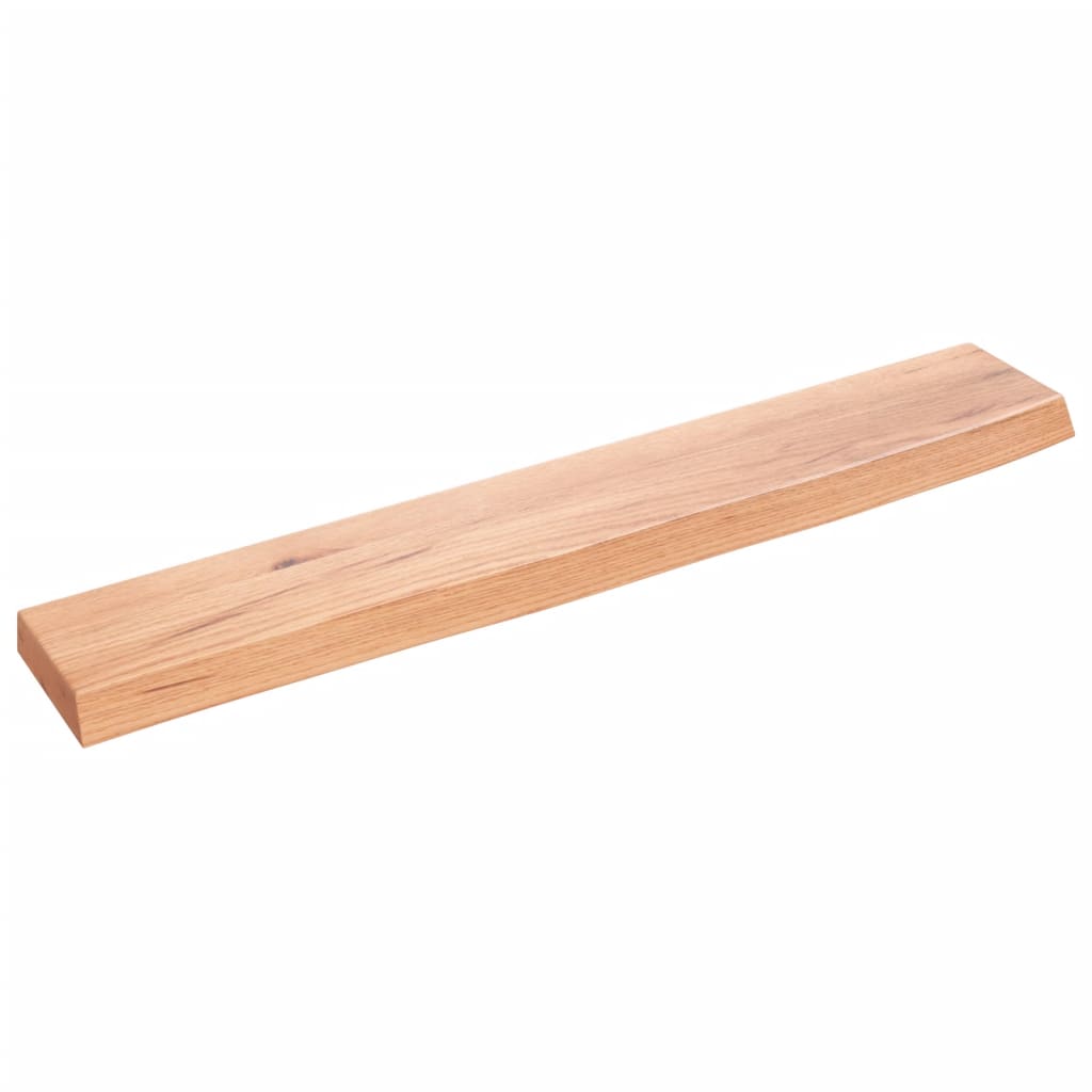 Wandschap 60x10x2 cm behandeld massief eikenhout lichtbruin