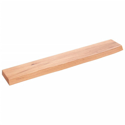 Wandschap 60x10x2 cm behandeld massief eikenhout lichtbruin