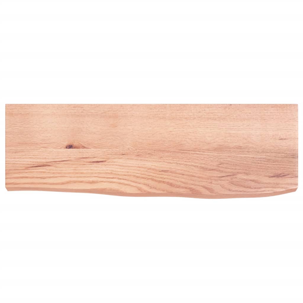 Wandschap 60x20x4 cm behandeld massief eikenhout lichtbruin